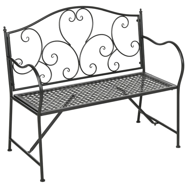 Panchina 2 Posti da Giardino 106x42x95 cm in Acciaio Nero online