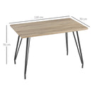 Tavolo da Pranzo per 4 persone 120x70x76 cm Piano Effetto Legno-3