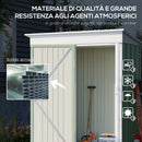 Casetta Box da Giardino 161x95x163/181 cm in Acciaio Verde-4