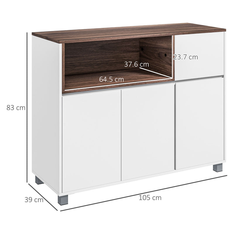 Credenza Moderna 105x39x83 cm in Legno Bianco-3