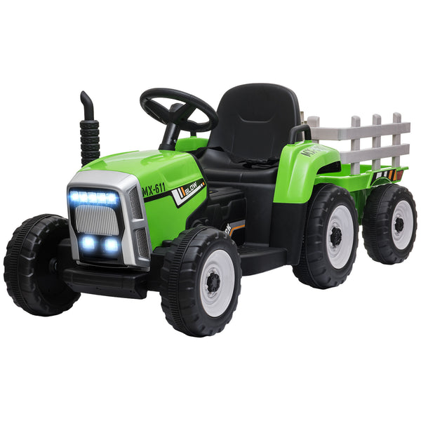 Trattore Elettrico per Bambini 12V con Rimorchio Verde acquista