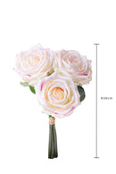 Set 2 Bouquet Artificiali Rose con 3 Fiori 30 cm Natale Touch -2