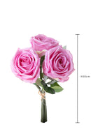 Set 2 Bouquet Artificiali Rose con 3 Fiori 30 cm Natale Touch -2