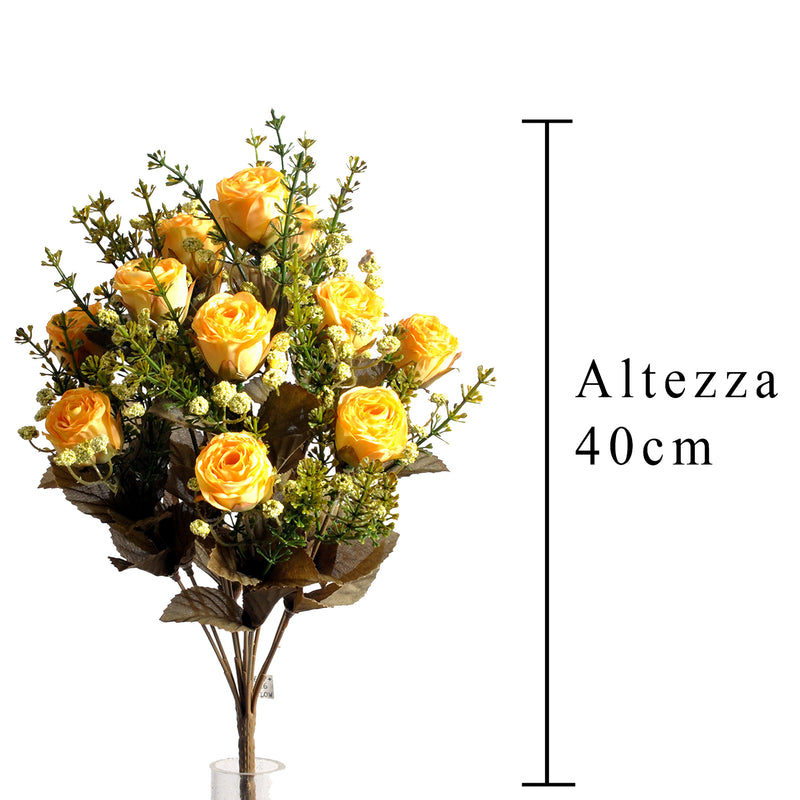 Set 2 Bouquet Artificiali di Rose Dry H 40 cm-2