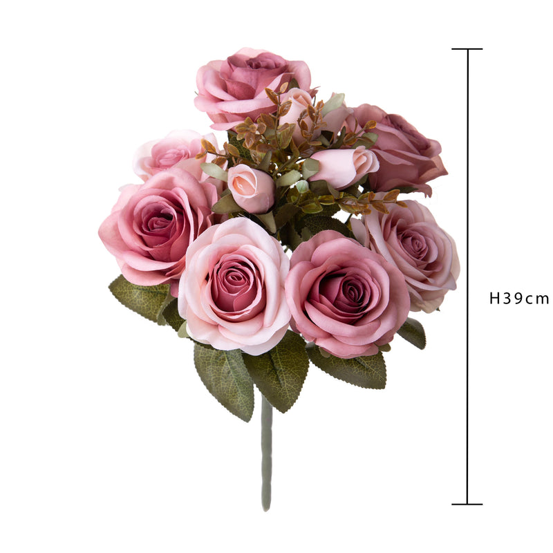 Set 3 Bouquet Artificiali Rose Anticato 39 cm -2