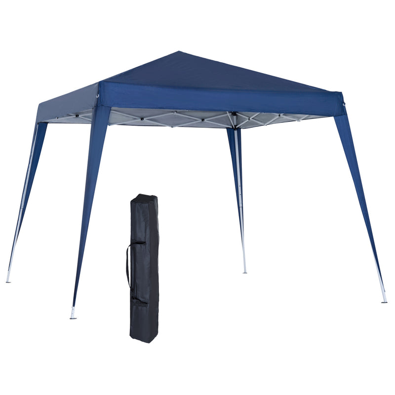 Gazebo Pieghevole da Giardino  con Struttura  Antivento 2,4x2,4m in Acciaio e Corde Blu-9