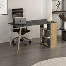 Scrivania 120x60x74 cm Pina 120 con libreria laterale noce antracite-1