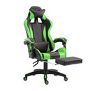 Sedia Gaming con Poggiapiedi in Similpelle Verde-3