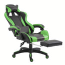 Sedia Gaming con Poggiapiedi in Similpelle Verde-4