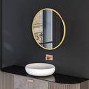 Specchio da Bagno Ø50x2 cm con Cornice in Lega di Alluminio Oro-7