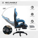 Sedia da Gaming Ergonomica 65x65x121-129 cm in Similpelle Blu e Nero-5