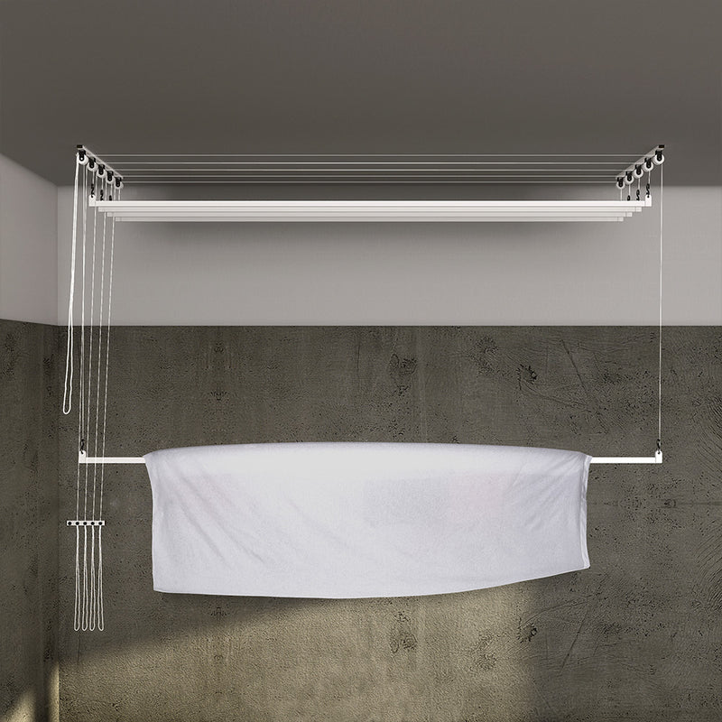 Stendibiancheria da Soffitto Salvaspazio per Interni e Esterni con 5 Aste da 200cm (altezza soffitto 280 cm) Stendinik-2