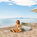 Stuoia da Spiaggia 139x66x58 cm Struttura Pop Up con Parasole Tessuto Impermeabile Verde-4