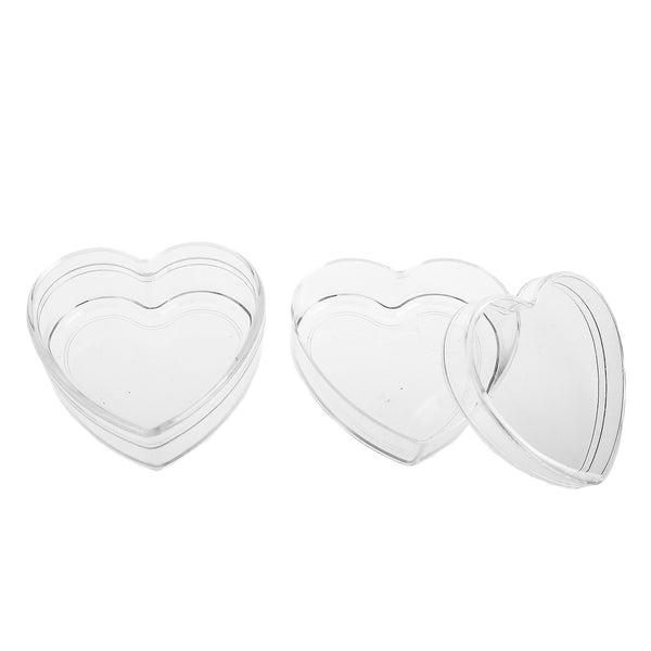 Set 24 Scatolini a Forma di  Cuore 6,5x5x3 cm Apribili Trasparenti sconto