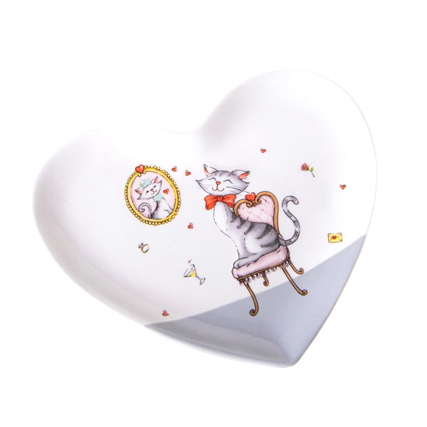 Set 4 Piatti a Forma di Cuori con Decori Larghezza 19,5 cm acquista