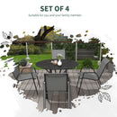 Set 4 Sedie da Giardino Impilabili con Braccioli 52x70x85 cm in Rattan PE e Acciaio Grigio-4