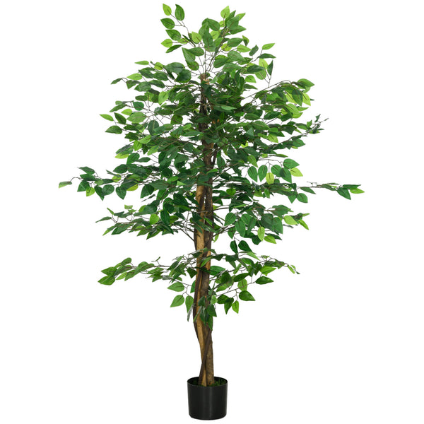 sconto Pianta Artificiale di Ficus da Interno e Esterno H150 cm con Vaso Verde