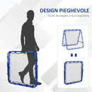 Rete Rimbalzo da Calcio Pieghevole 100x95x90 cm con Angolo Regolabile e Picchetti Blu-5