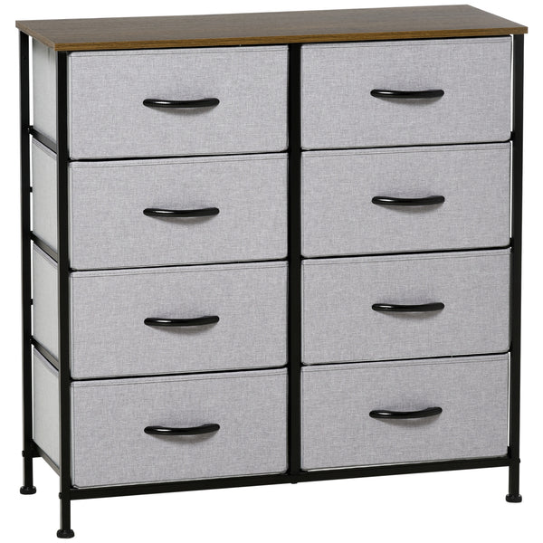 Cassettiera 8 Cassetti 80x30x81,5 cm in Legno e Acciaio Marrone Grigio e Nero sconto