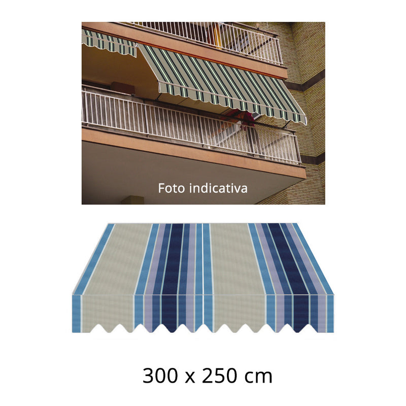 Tenda da Sole a Caduta 3x2,5m Tessuto in Poliestere Disegno P4032-2