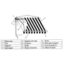 Tenda da Sole con Bracci Retrattili 3x2,5m Tessuto in Poliestere Disegno P3002-2