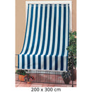 Tenda da Sole per Sormonto 200X300Cm con Anelli Tessuto a Strisce Blu-1