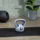 Kettlebell per Allenamento 6 Kg Base Piatta in PU e Sabbia Viola-7