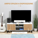 Mobile TV Fino a 50" 120x39,5x45 cm  in Truciolato e Acciaio Bianco e Colore Legno-4