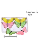 Set 12 Farfalle con Clip Larghezza 14 cm-2