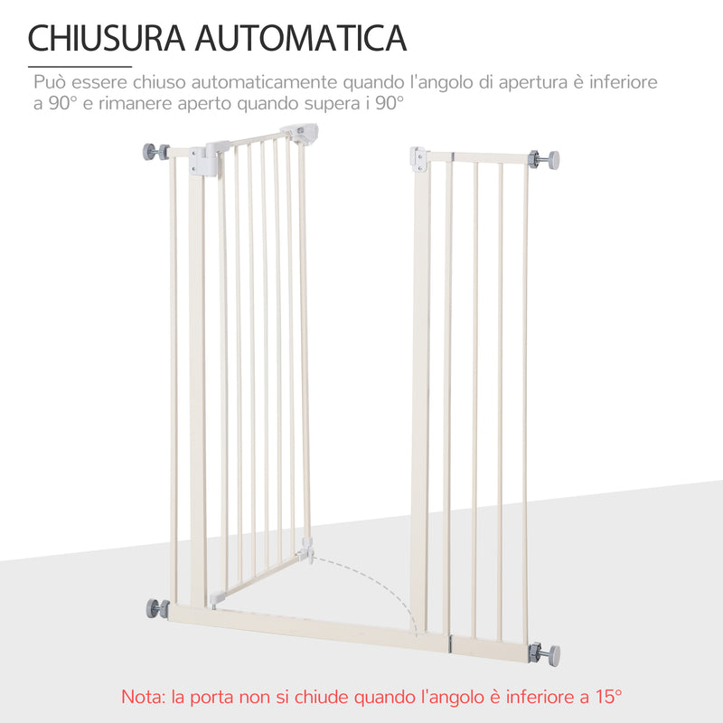 Cancelletto di Sicurezza per Cani 86x104,1 cm in Metallo e Plastica Bianco-5