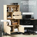 Libreria a Parete 80x35x155 cm in MDF e Metallo Legno Naturale-5