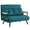 Divano Letto 2 Posti 102x73x81 cm in Tessuto Effetto Velluto Verde