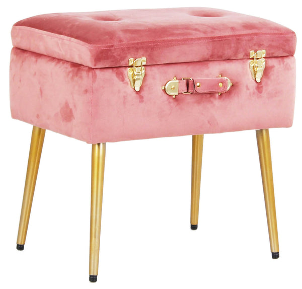 Hocker Aktentasche 51x37x51 cm in Rosa Samt prezzo