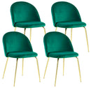 Set 4 Sedie Imbottite 49x52x79 cm in Velluto Verde e Oro-1