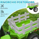 Trattore Elettrico per Bambini 12V con Rimorchio Verde-4