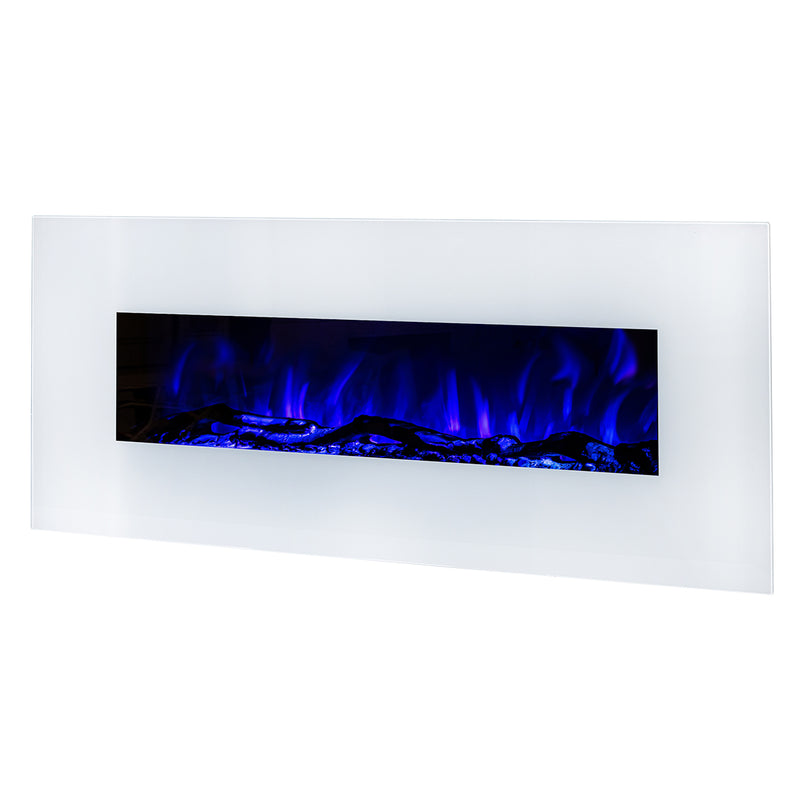 Camino Elettrico da Pavimento 55x128x14 cm Effetto Fiamma 1500W Madrid Led-3