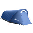 Tenda da Campeggio 265x140x95 cm con Gancio Interno e Finestre a Rete Azzurra-1