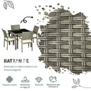 Set Tavolo e 4 Sedie da Giardino in Rattan PE Grigio-4