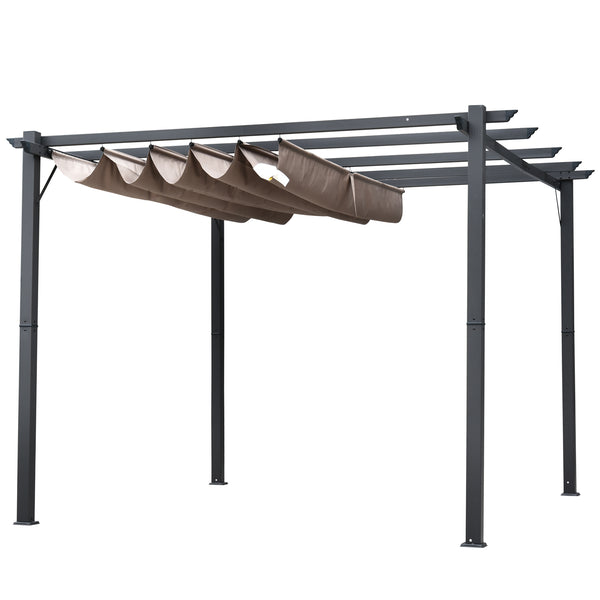 Pergola da Giardino con Tettuccio Retrattile Anti UV e 3x3m Telaio in Alluminio Grigio acquista