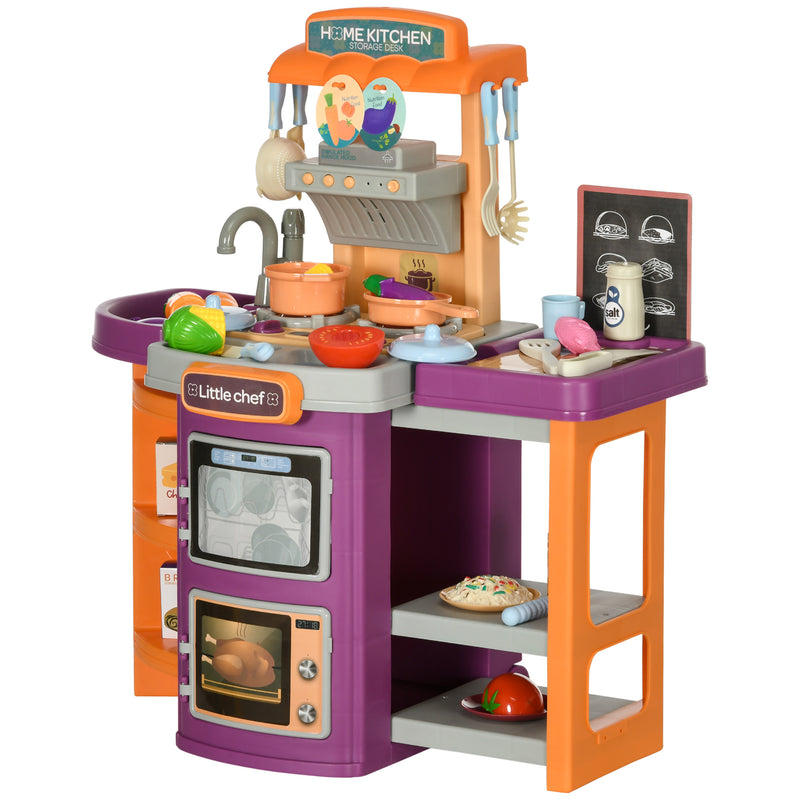 Cucina Giocattolo per Bambini 52x29x61 cm con Accessori Viola e Arancione-1