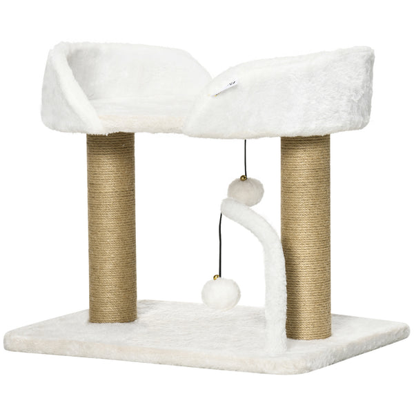 online Torre per Gatti max 5 Kg con Tiragraffi e Palline 48x38x42 cm in Poliestere e Juta Giallo e Bianco