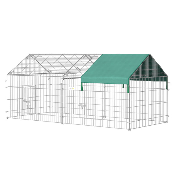 Recinto Recinzione per Animali Domestici 220x103x103 cm con Copertura in Acciaio acquista