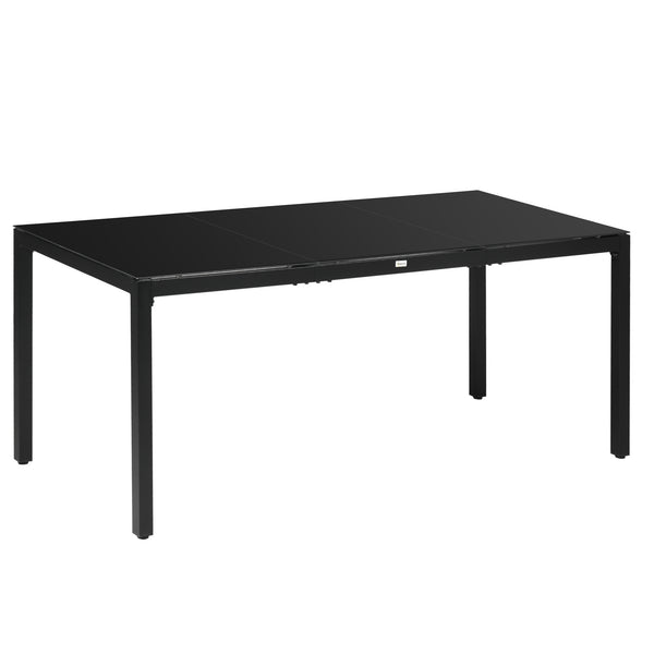 Tavolo da Giardino 180x80x72 cm in Alluminio e Vetro Temperato Nero online