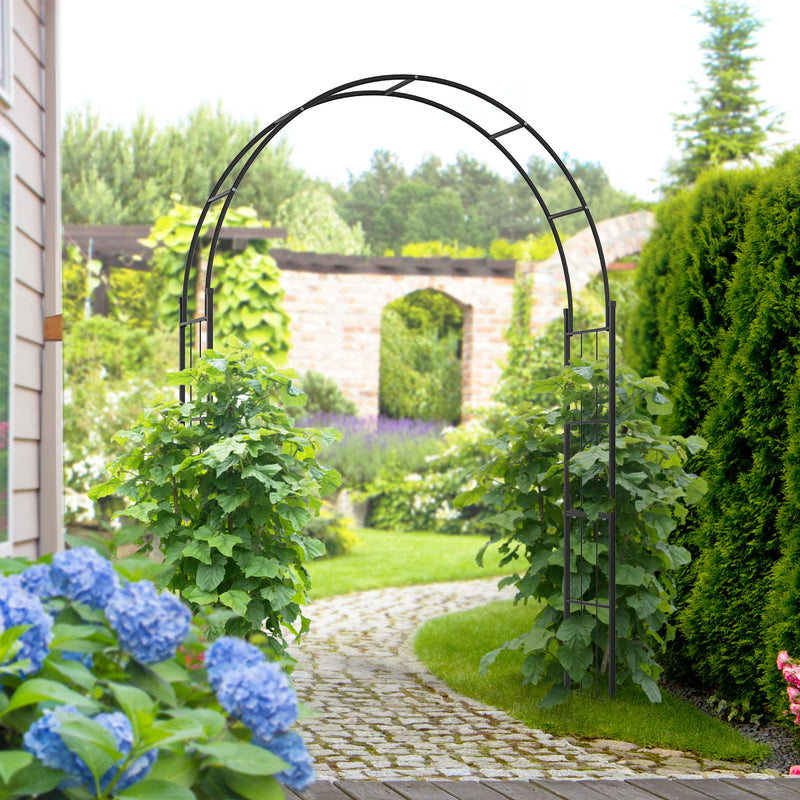 Arco da Giardino 153x40x210 cm In Metallo Nero-2