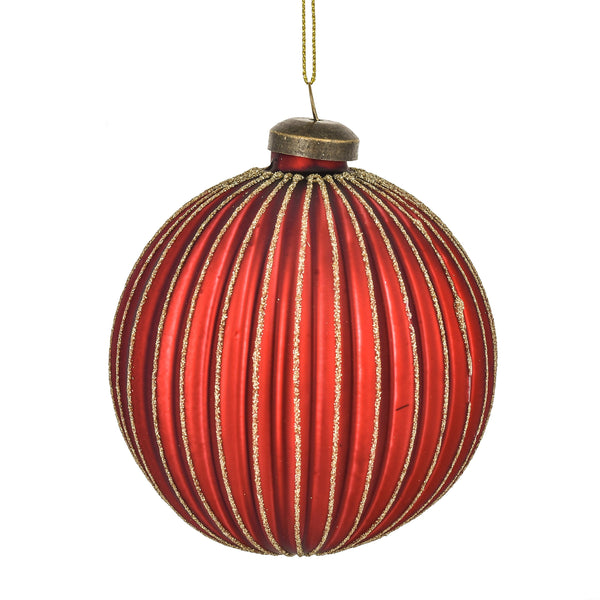 acquista Set mit 6 dekorativen Kugeln für Weihnachtsbaum mit Schnur.Ø8 cm Rot/Gold