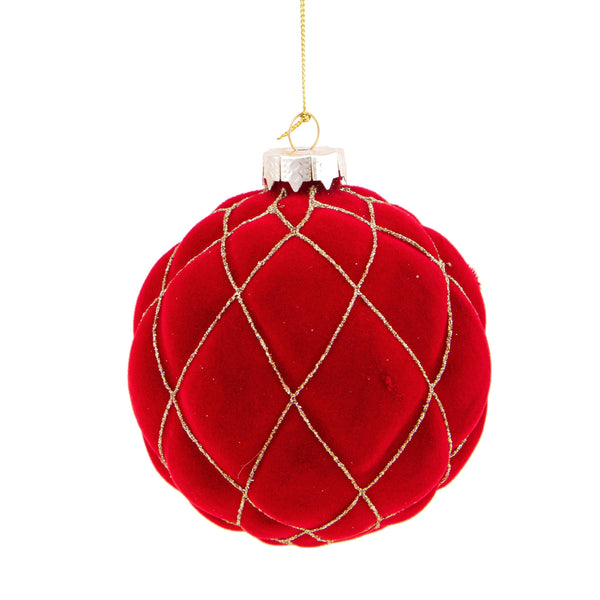 Set mit 8 dekorativen Kugeln für Weihnachtsbaum in Samt Ø10 cm Rot online