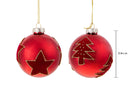 Set 6 Palline Decorative per Albero di Natale con disegno Ø8 cm -2