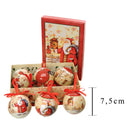 Set 12 Palline Decorative per Albero di Natale con babbo natale H7,5 cm Rosso-2