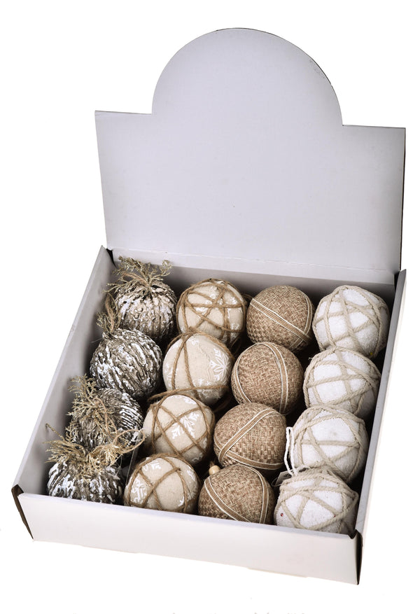 Sortierte Christbaumkugeln, 16 Stück Ø8 cm Natur sconto