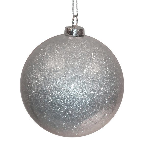 Set mit 16 dekorativen Weihnachtsbaumkugeln mit Glitzer Ø8 cm Silber online